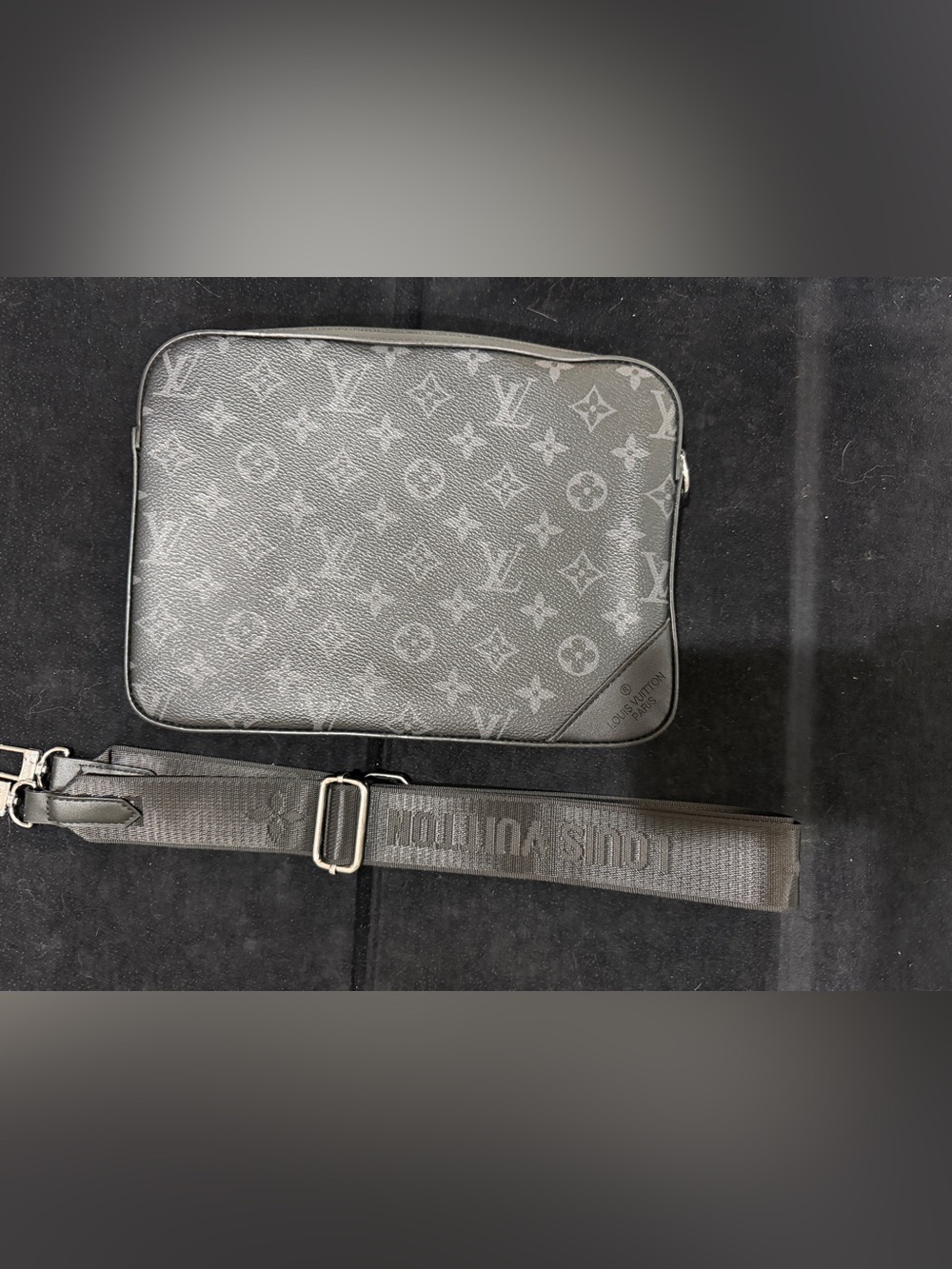 Louis Vuitton Gray Monogram Messenger Bag with Adjustable Strap